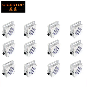 

TIPTOP 12XLOT 9x18W 6IN1 RGBWA UV Battery Power Wireless Led Par Light,DMX512 Smart Stage Lighting Wireless Transmitter Remote