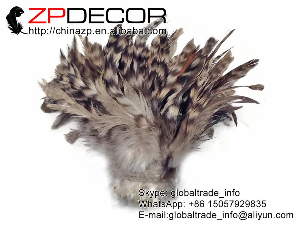 Rooster Feathers, 1 yard - Wholesale GREY Chinchilla Schlappen Strung Rooster Feathers (bulk)