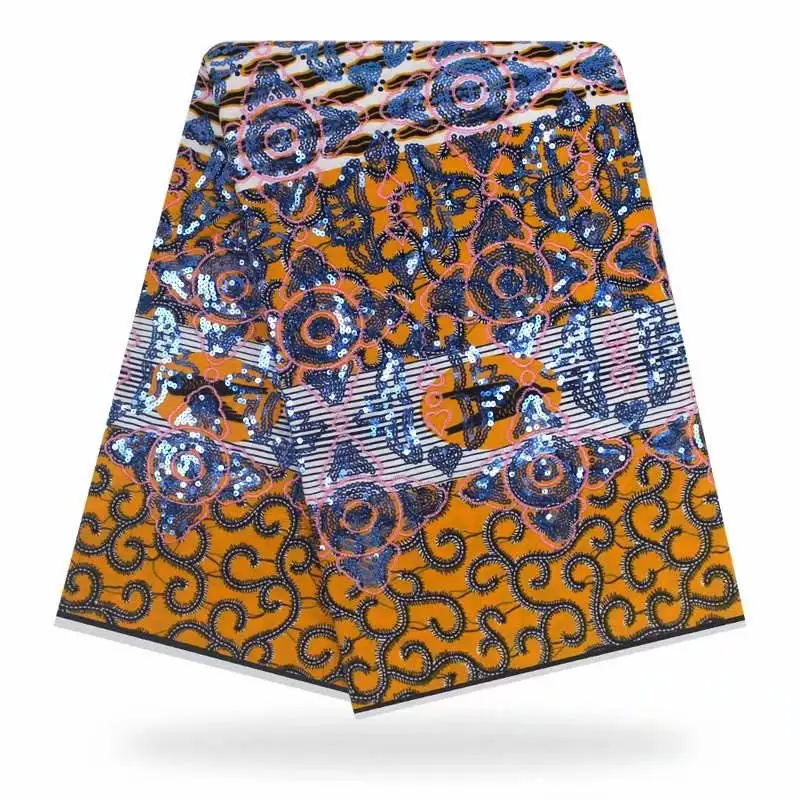 

YBG!New High Quality Sequins African Wax Prints Fabric Wax Hollandais Flower Pattern African 100% cotton Wax Print Fabric!J41652