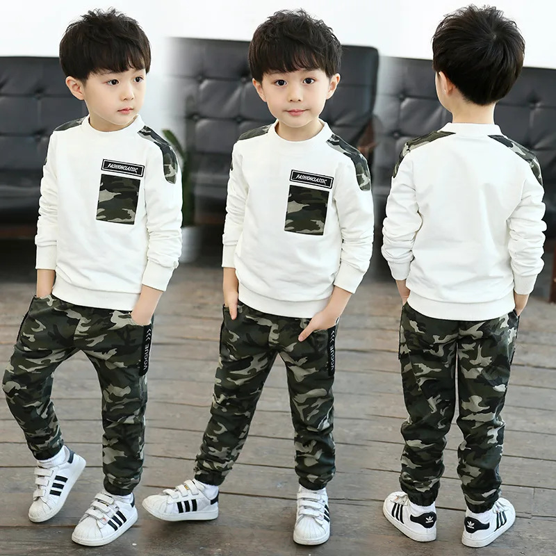 

Children Wear Boys Spring /Autumn Camouflage Suit 2018 New Style Children's Camouflage Trend Set Boy Sports Two Piece