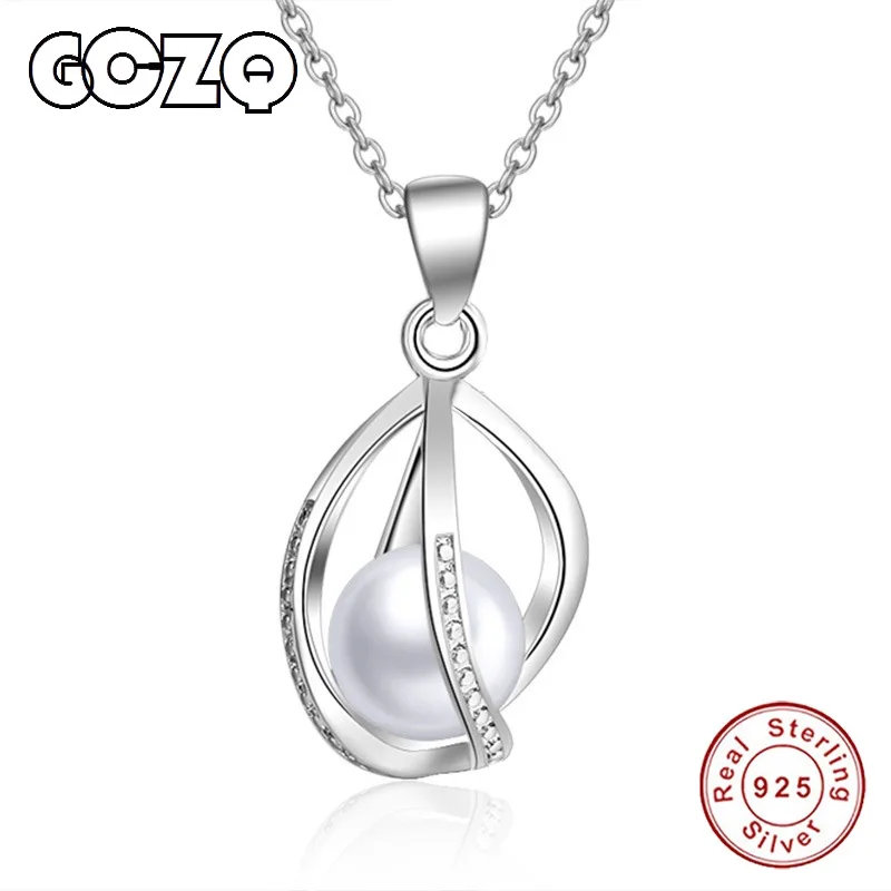 

GCZQ Classic Special Design Natural Pearl 925 Sterling Silver Pendant Necklace For Women Hot Selling Fine Jewelry Women gift