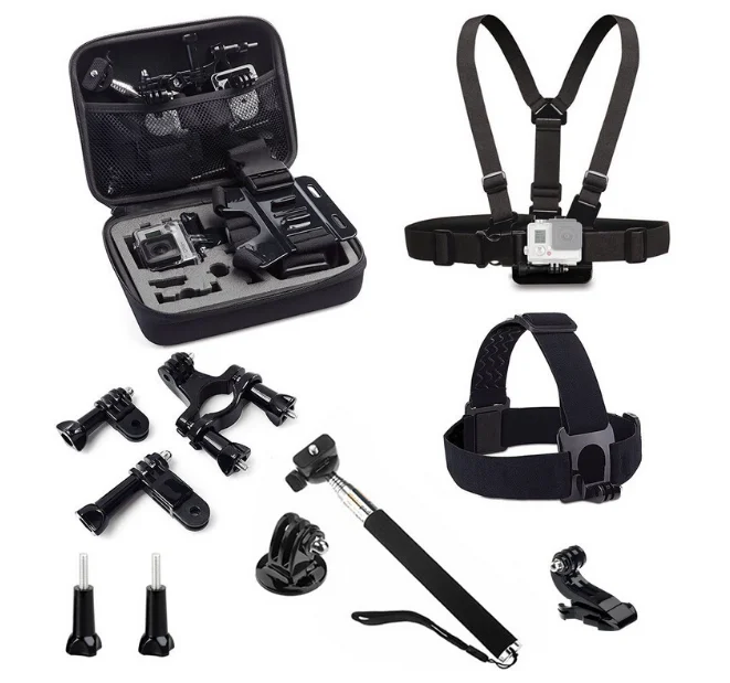 Prix pour Marque Nouveau 9-en-1 Combinaison Pack Accessoires Kit Compatible pour Tous Les Sports Caméra Série Prix pour Marque Nouveau 9-en-1 Combinaison Pack Accessoires Kit Compatible pour Tous Les Sports Caméra Série