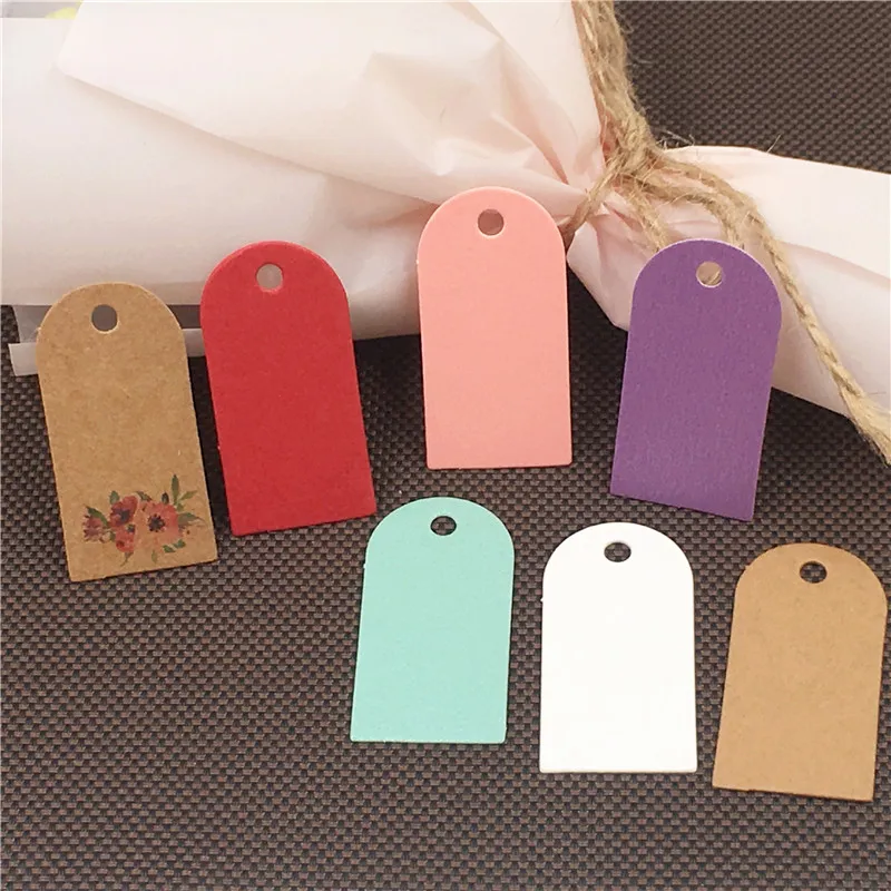 100 pcs 4x 2cm irregular rectangular kraft paper new hanging card wedding party luggage tag blank price | Украшения и аксессуары