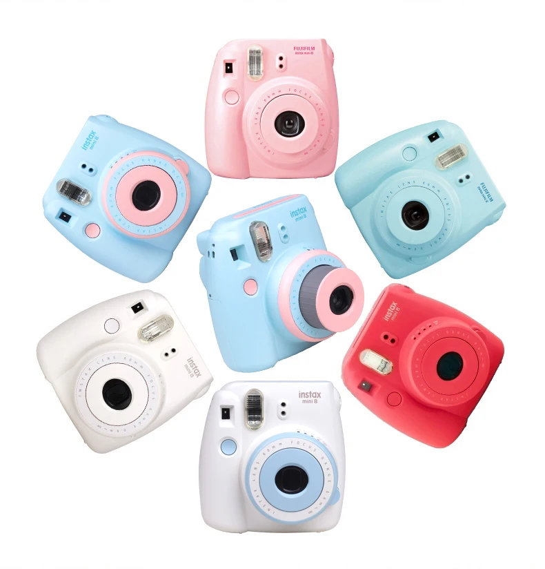 Genuine Compact Fuji Fujifilm Instax Mini 8 Camera Instant Printing Regular Film Snapshot Shooting Photos white red purple pink