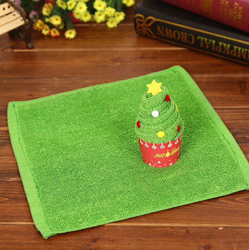 New Arrived Christmas Creative Cake Towel Gift Washcloth Dishcloth Xmas Cute Towel Presents