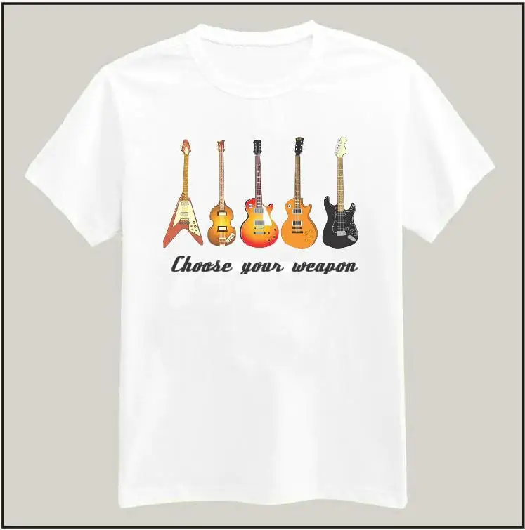 

CHOOSE YOUR WEAPON GUITAR Rock Women Tshirt Latest Shirt Hipster Casual Cotton For Big Size Top Tees Camiseta Drop Ship BZ205-05