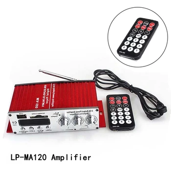 

RCA LED Stereo Connection LP-MA120 Amplifier Red 12V Mini Remote Control Amp Radio Hi-Fi Car Audio Speaker Digital MP3/USB/SD