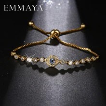 EMMAYA круглый глаз с фианитами браслет золотой цвет ползунок цепи браслеты для женщин Кристалл ювелирные изделия регулируемый