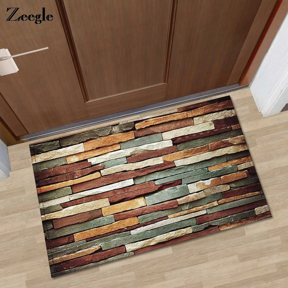 

Zeegle Brick Printed Doormats Absorbent Bath Mat Floor Mats Hallway Bathroom Floor Mats Kitchen Area Rug