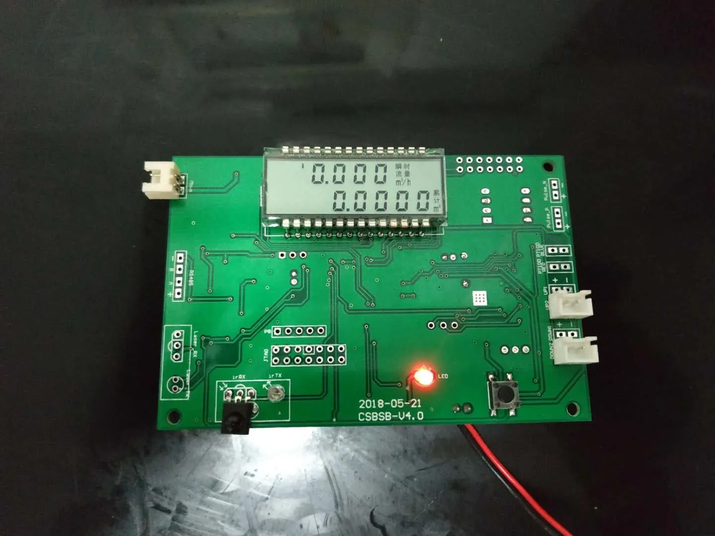 

TDC-GP22 ultrasonic water meter debug development board with LCD display