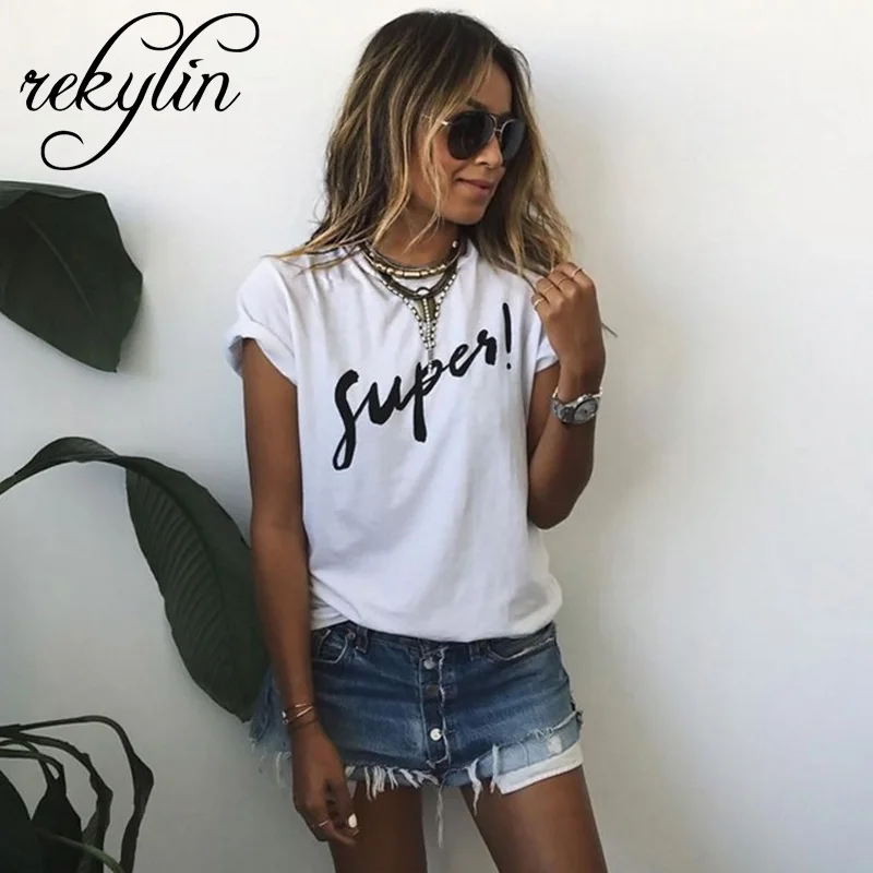 2019 جديد تيشيرت صيفي النساء Supes عالية القطن أزياء إلكتروني طباعة عارضة تريكو قصيرة الأكمام الشرير تيز قميص 2 الألوان