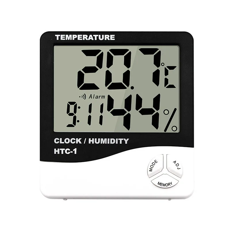 

HTC-1 LCD Electronic Temperature Indoor Room Humidity Meter Digital Thermometer Hygrometer Weather Station Alarm Clock