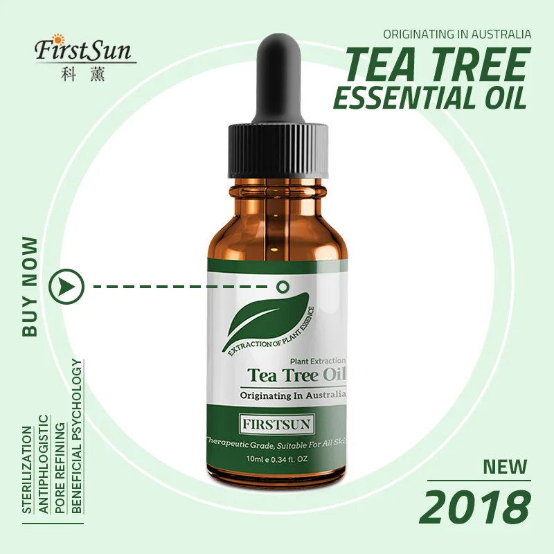 Firstsun 100% الشاي شجرة مجمع زيت طبيعي علاج حب الشباب العناية بالوجه الجلد النفط تحكم البثرة مزيل مكافحة ندبة البقع الجمال