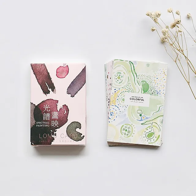28 pcs/box Spectral painting Creative color Mini Lomo Card Valentine’s Day Greeting Card Postcard Birthday Gift Message Cards