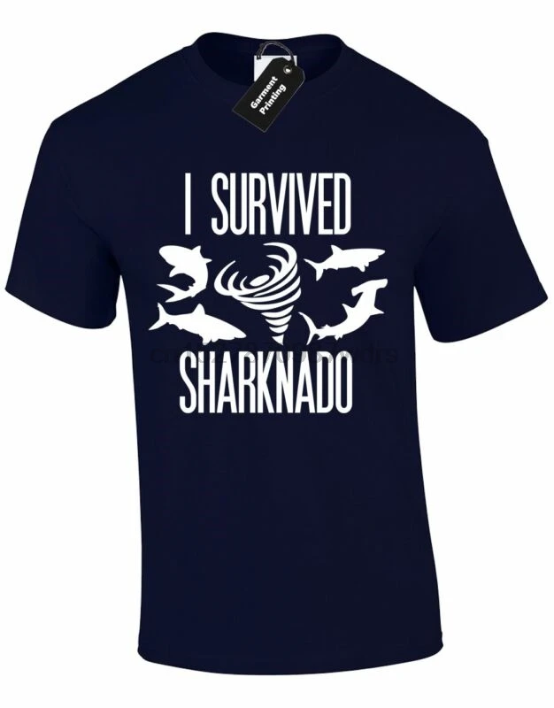 

I SURVIVED SHARKNADO FUNNY MENS T SHIRT QUALITY DESIGN RETRO CULT FILM TUMBLR