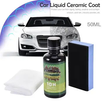 

10H Ceramic Car Coating Liquid Glass Waterproof Nano Ceramic Car Paint Care Anti-scratch 50ml Super Hydrophobic Coat