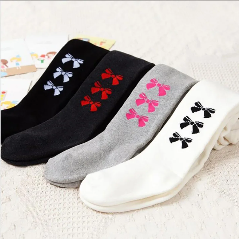 Thickening children's Baby Warm Leggings Fashion Korean Cute Bow Terry Pantyhose Baby close-fitting Clothes