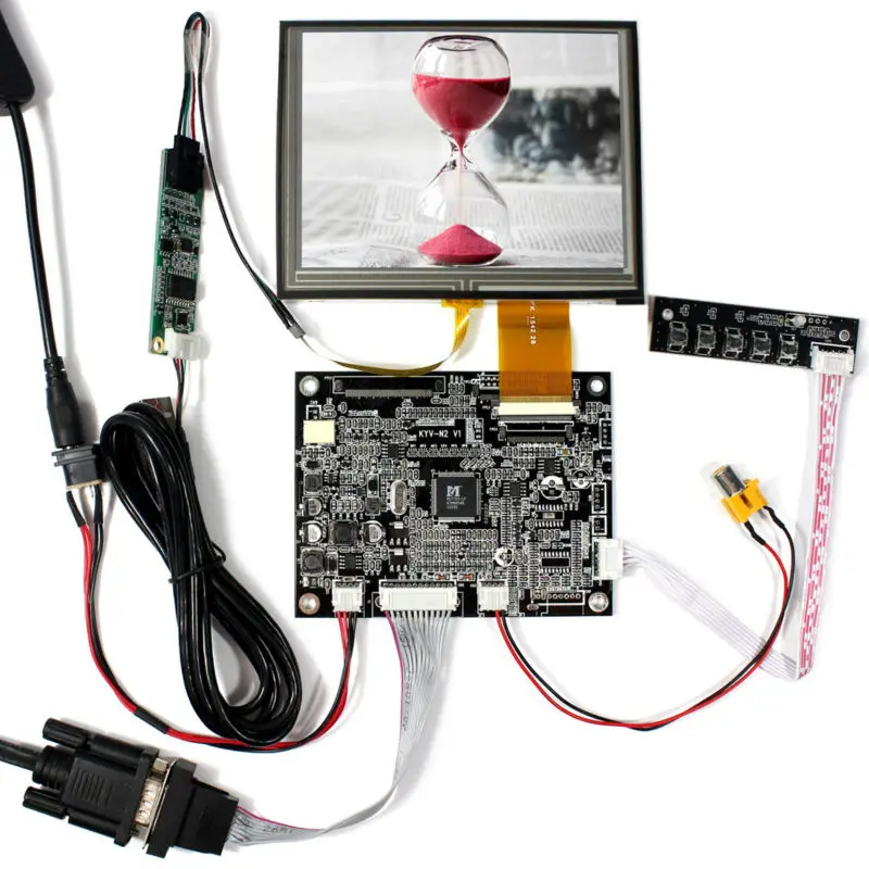 VGA AV input LCD Controller board KYV-N2 V1 5.6inch 640x480 AT056TN52 V.3 LCD panel with Touch panel