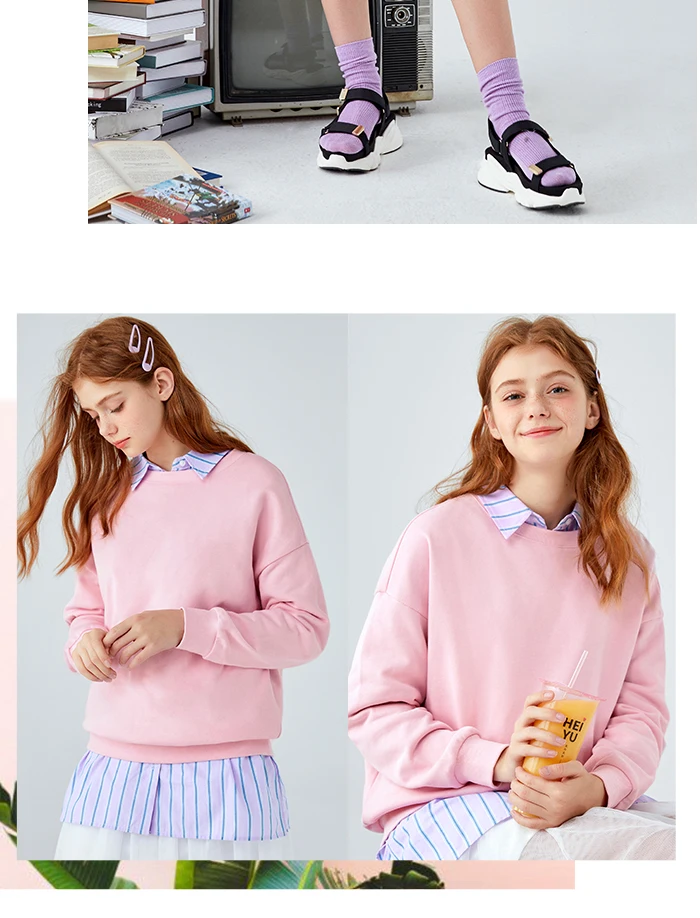 SEMIR толстовки молодежные модные женские с длинным рукавом Корейская версия свободный круглый вырез Ранняя весна свитер женский тренд пальто куртка
