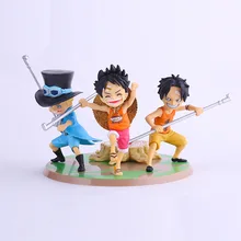 Hot Sale 3pcs/lot Anime Figure PVC Doll Toys One Piece ASL Luffy Ace Sabo Three Brothers PVC Model 9CM Hot Sale 3pcs/lot Anime Figure PVC Doll Toys One Piece ASL Luffy Ace Sabo Three Brothers PVC Model 9CM
