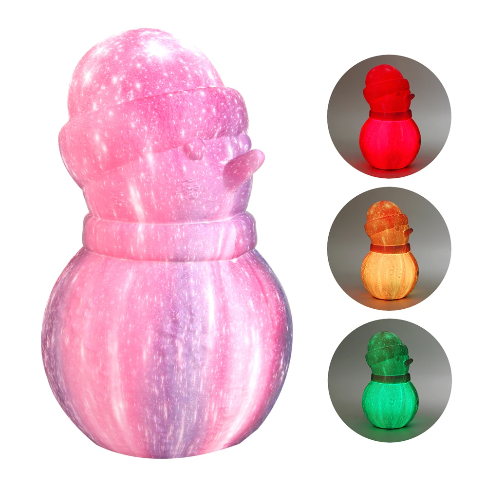 

BORUiT 16 Colors 3D Print Starry Snowman Night Light Rechargeable LED Remote Controlled Lamp for Christmas Decoration Lighting