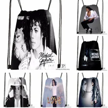 Пользовательские Майкл Джексон походная сумка на шнурке милый рюкзак дети ранец(черная спина) 31x40 см#180531-04-31