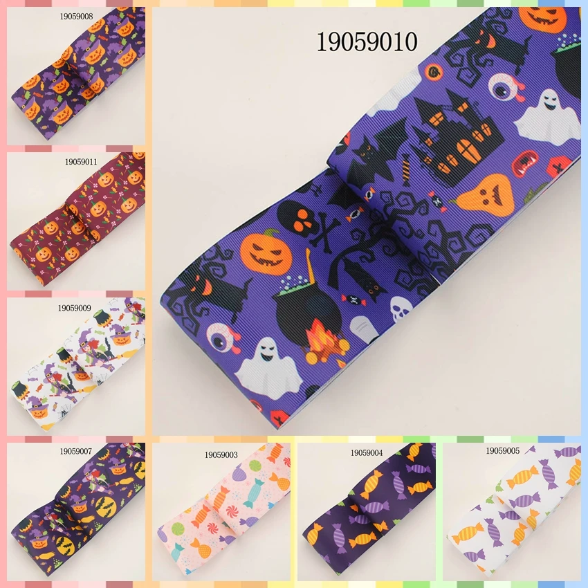 

10yards -different sizes -Halloween party ribbon printed Grosgrain candy ribbon 19059004