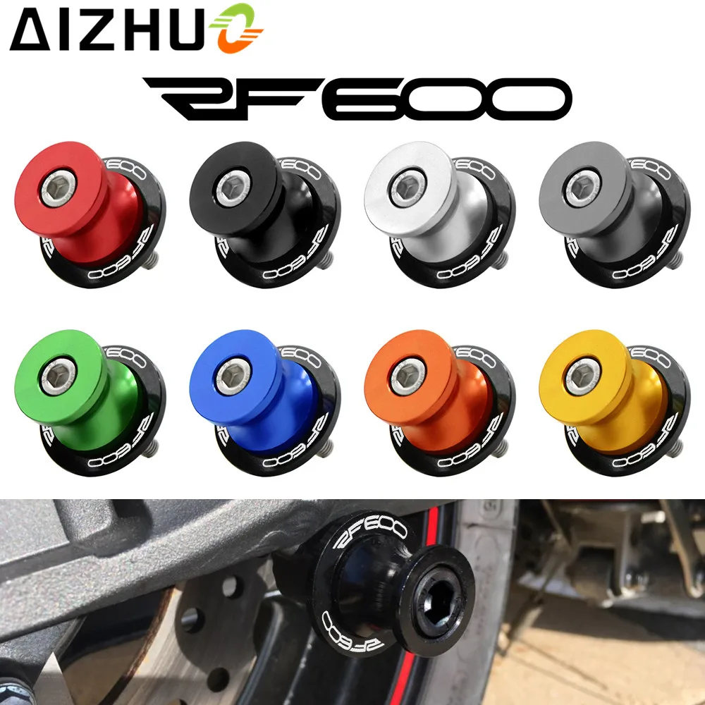 For Suzuki RF600 RF600R 8mm Motorcycle Accessories Swingarm Slider Spool CNC Aluminum Motor Stand Screws With RF600 LOGO 8 Color