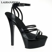 Сексуальная танцевальная обувь laijianjinxia женская обувь для танцев в ночном клубе вечерние queen 15 см туфли на толстой платформе с массивным высоким каблуком сандалии на завязках туфли для танцев на шесте H-106