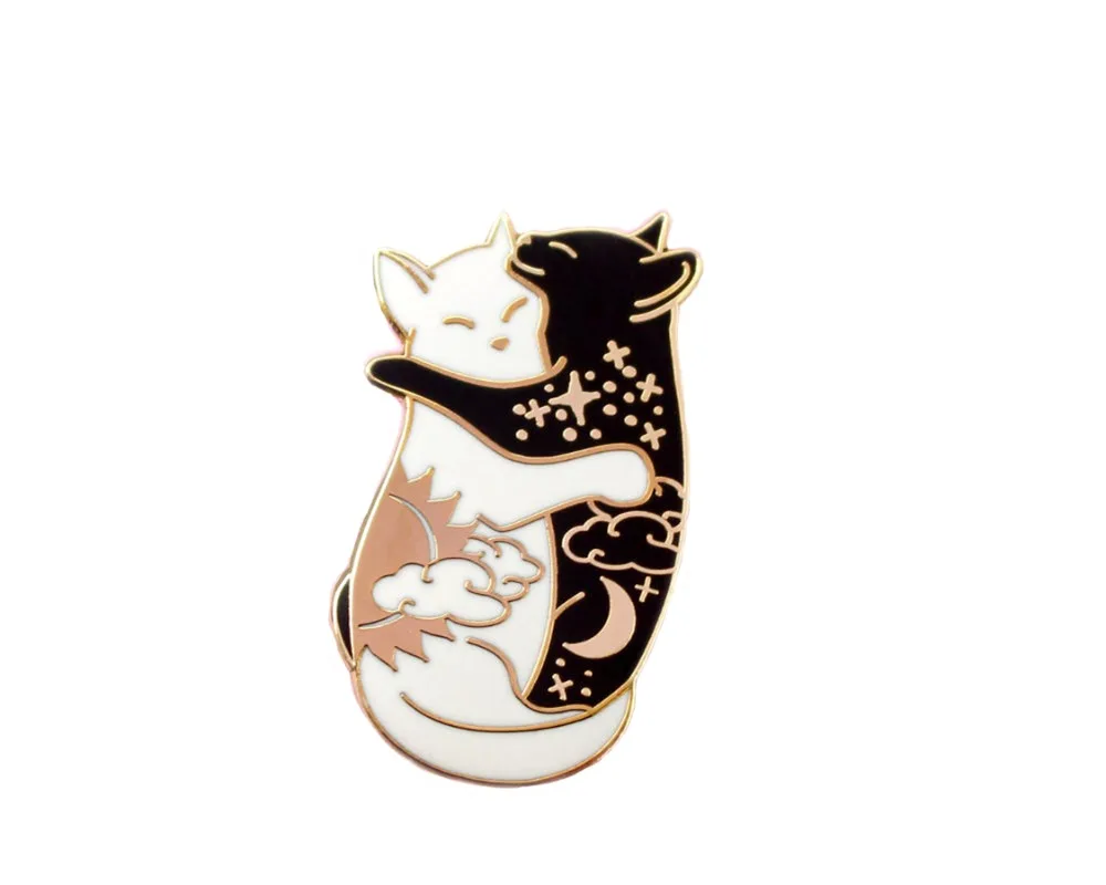 

hugging cat enamel pin