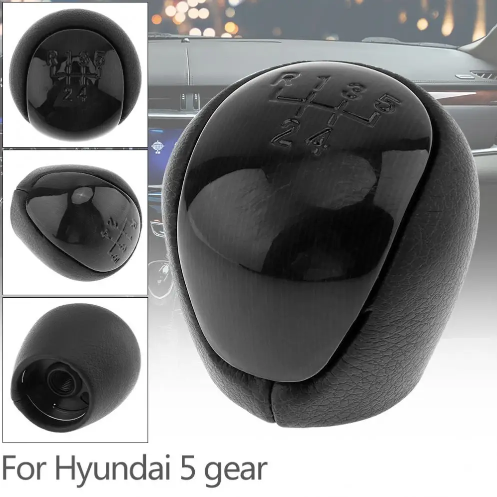

5 Speed ABS + Leather Manual Transmission Car Gear Shift Handball Knob for Hyundai Elantra I30/Kia Forte Soul/ 5 Gear Models