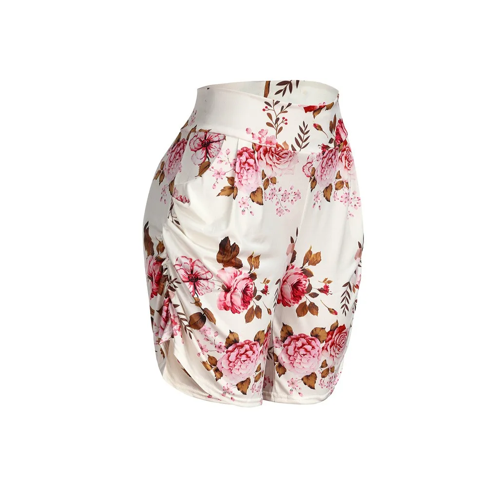 Shorts Pantalon Corto Mujer Verano Szorty Damskie Spodenki Pantaloncini Donna Flower Printed Pocket Shorts Soft Harem TrouserZ4