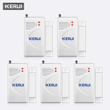 

KERUI 5PCS Wireless Burglar Alarm Magnetic Sensor Smart Security Door Window Sensor Detector for GSM 433MHz Home Alarm System