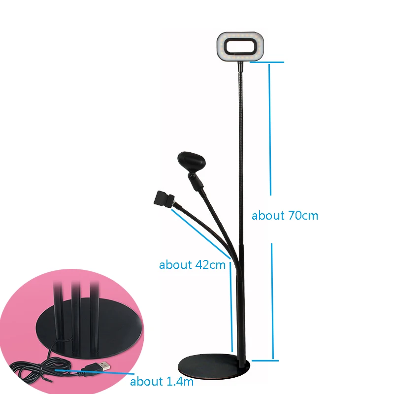 Стенд кронштейн с кольцом светодиодный светильник красоты вспышки для видео блогеров Гибкий штатив с держателем для мобильных телефонов микрофоны