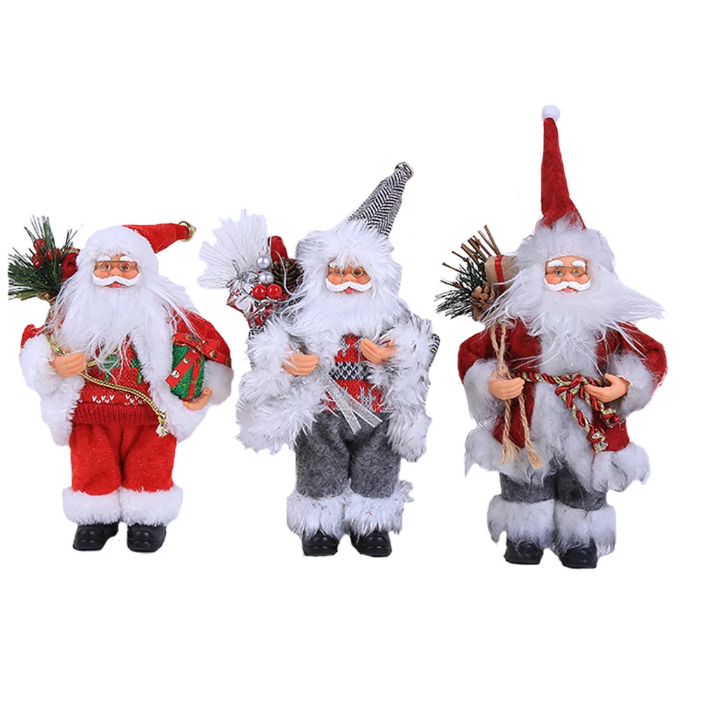 30cm Christmas Sitting Ornament Simulated Santa Claus Kerst Doll Old Man Mask Plush Figurine Toy Christmas Decorations for Home