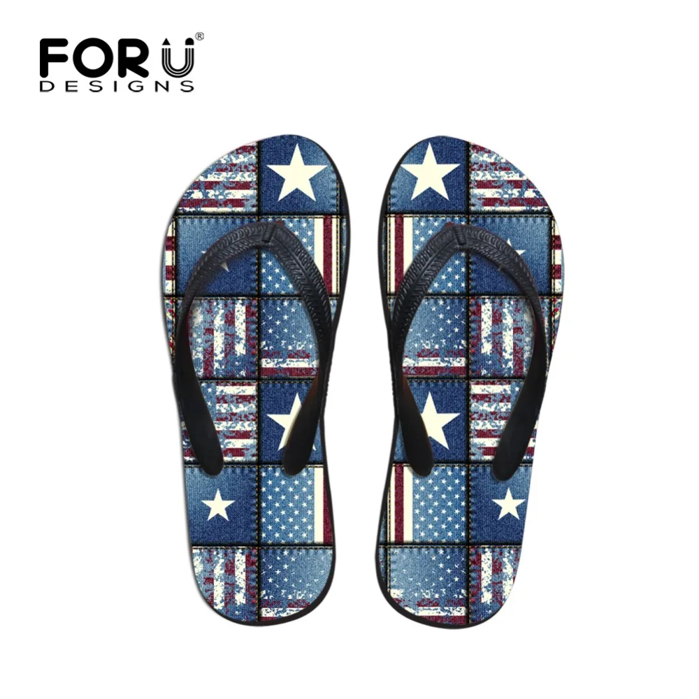 Для отдыха для мужчин's сланцы Летний стиль Великобритании, США флаг печати Flipflop для мужчин бренд домашние тапки пляжные сандалии высокое качество