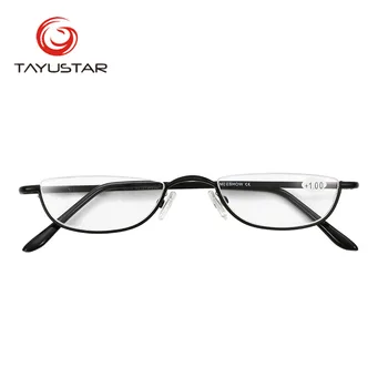 

MEESHOW Design Men Reading Glasses Women Eye glasses Half Rim With Case Classic Stainless Steel eyeglasses +1.00-+4.00