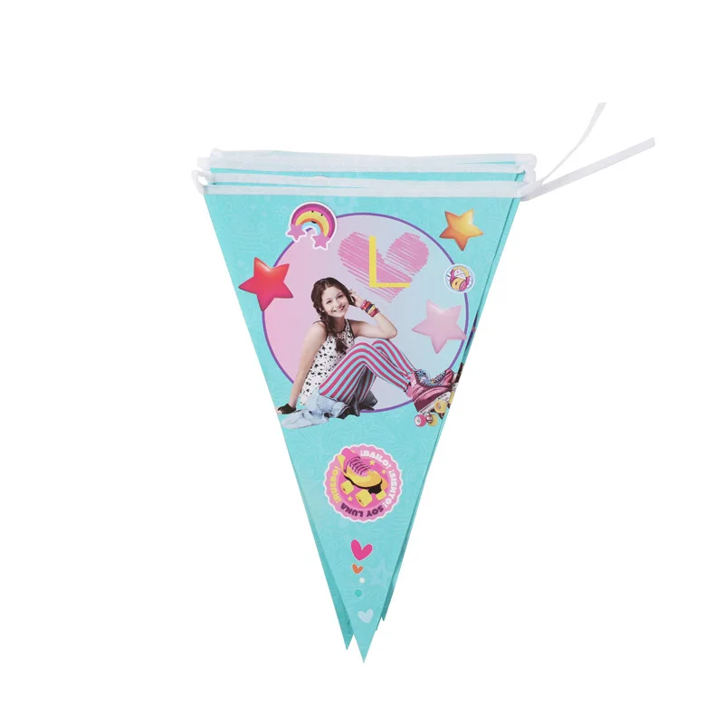 Soy Luna тема бумажные тарелки и соломки салфетки День Рождения украшения Дети девушки ребенок душ одноразовая посуда - Color: flags 1set