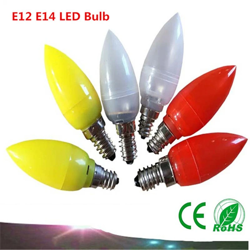2PCS Candle Light E12/E14 LED AC220V Landscape Lighting Yellow / White Red 360 Degree PC Plastic | Освещение