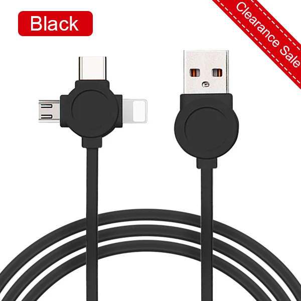 ACCEZZ 3 в 1 Usb кабель для зарядки IPhone Micro usb type C шнур для зарядки Xiaomi Redmi Iphone X XS MAX samsung кабели для передачи данных - Цвет: Black