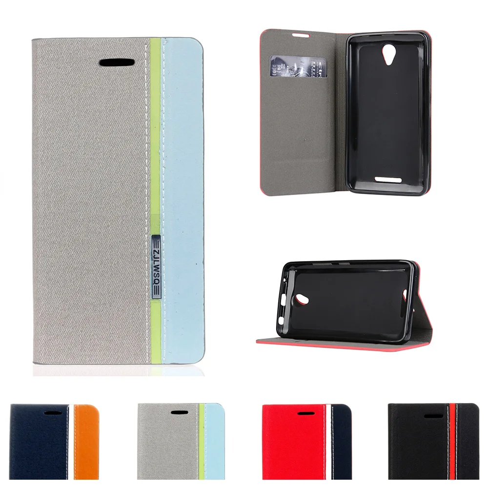 

For Lenovo A5000 A Lenovo A 5000 Case Spell color style Card Slot TPU Back Box Flip Phone Leather Cover For LenovoA5000 cabe