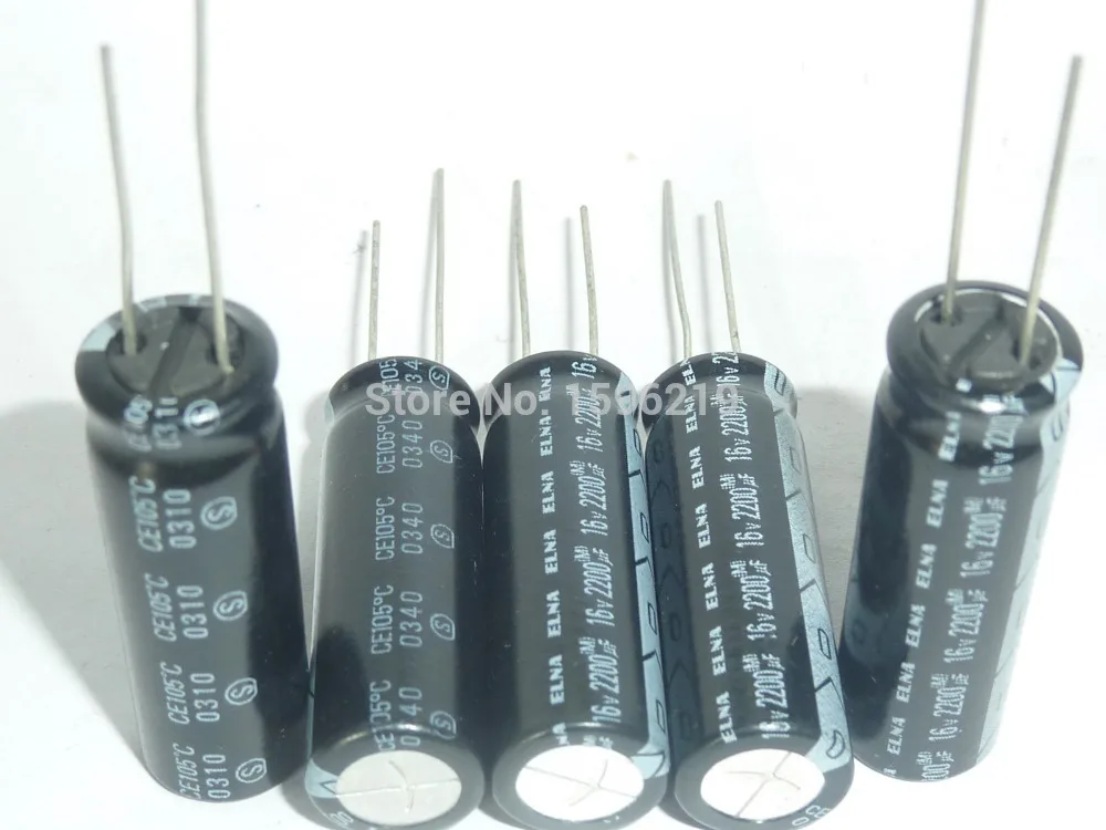 5 шт. 2200 мкФ 16V ELNA 10x30mm бак для воды с Классовая оригинальная 16V2200uF Алюминий электролитический конденсатор с алюминиевой крышкой