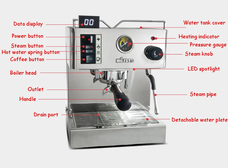 Espresso Coffee Machine Italian 9 Bar 