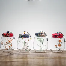 Китайский Стиль ручная роспись Винтаж узор Чай Кэдди офисные Чай церемонии Интимные аксессуары Tieguanyin хранения хризантемы Чай банки