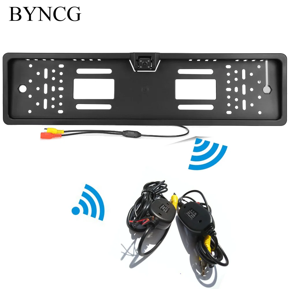 Wireless Rear View Camera European Car License Plate Frame Auto Reverse Rear View Backup Camera Universal