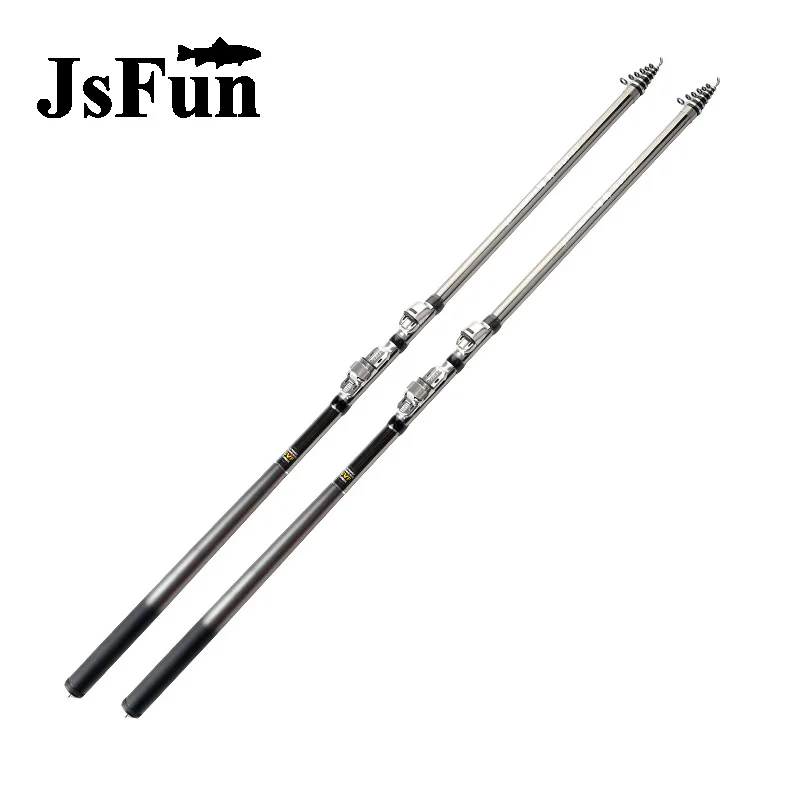 

JSFUN 2.7M 3.0M 3.6M 4.5M 5.4M 6.3M Ultralight Telescopic Rod Carbon Rock Fishing Rod Travel Spinning Fishing Tackle FG133