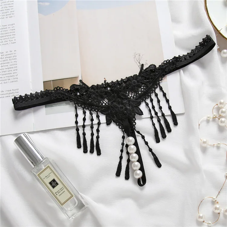 Women sexy lingerie hot erotic sexy Open Panties Porn underwear cheeky transparent seducive sex wear G-string thong with pearl (3)
