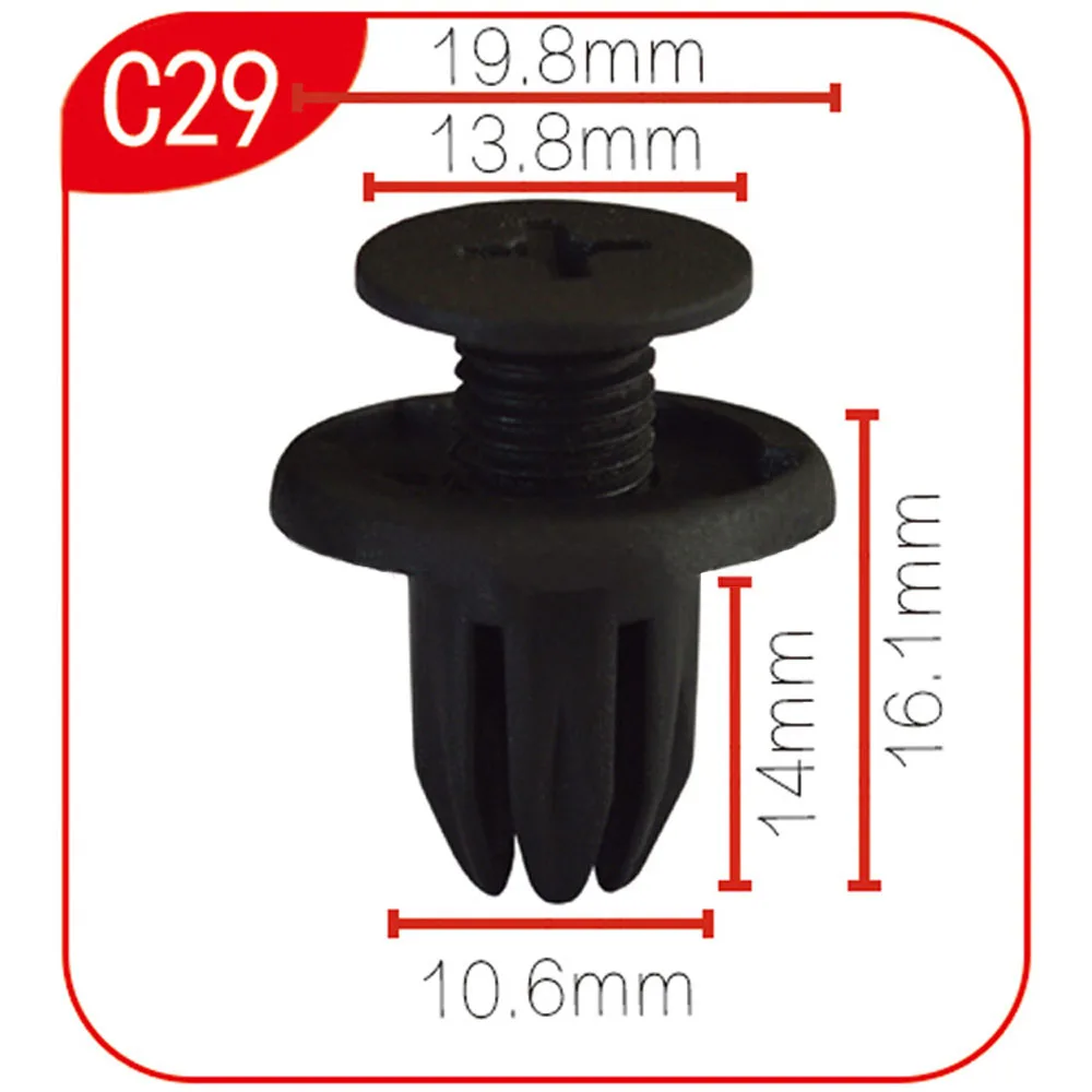 10Pcs C29-10mm Push-Type Bumper Retainer Car Auto Plastic Clips Fastener For BYD Hyundai Kia JAC | Автомобили и мотоциклы