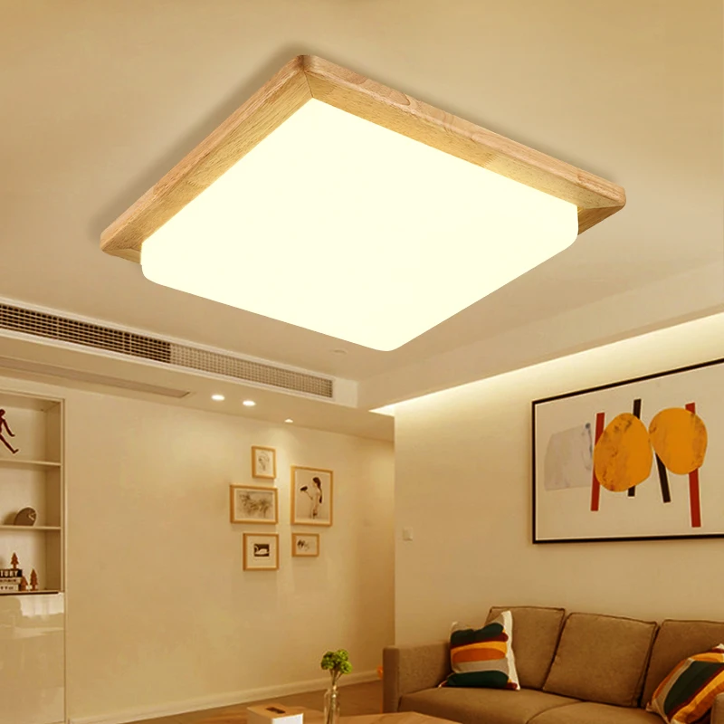 

Solid Wooden Ceiling lamp square wood logs Nordic Japanese lighting hall balcony porch lamp NEW bedroom lamp MZ131