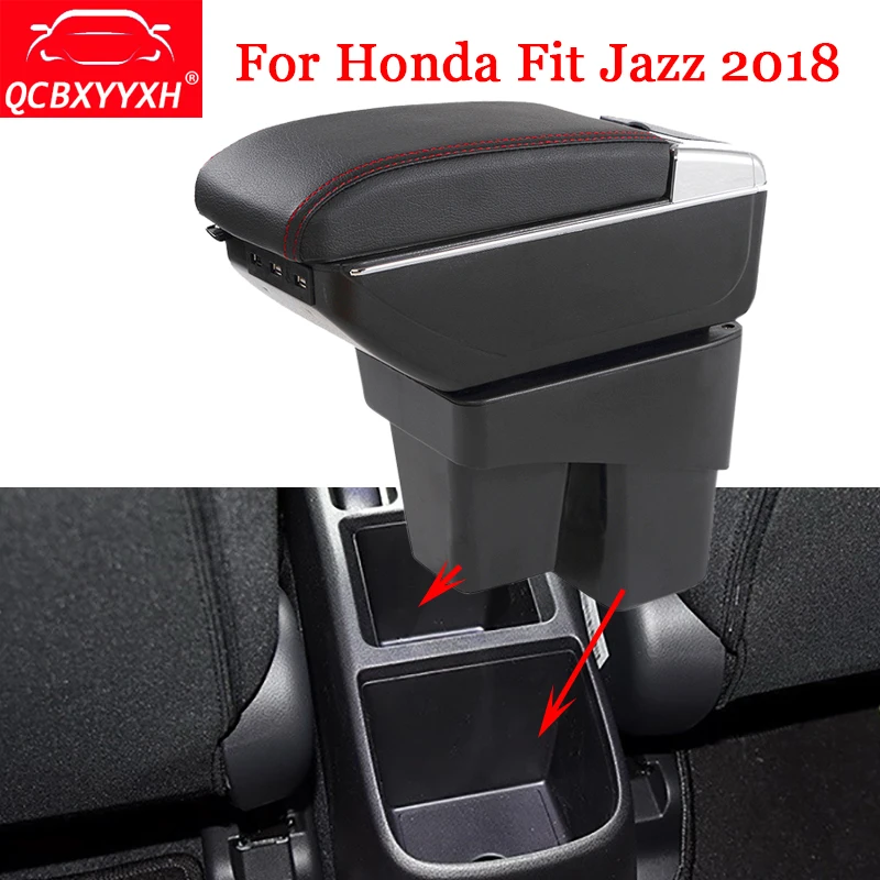 

QCBXYYXH Car Styling ABS Armrest Box Center Console Storage Box Holder Case Accessories For Honda Fit Jazz 2018 3rd Generation